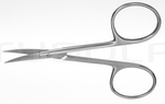 RU 2427-10 / Scissors, Sh/Sh, Cvd., l. Rings 10 cm, 4"